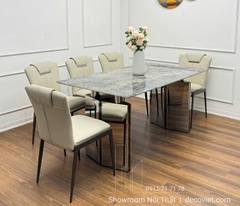 Bàn Ăn Mặt Đá Chân Inox Cao Cấp 2653S