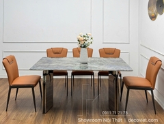 Bàn Ăn Mặt Đá Chân Inox Cao Cấp 2653S