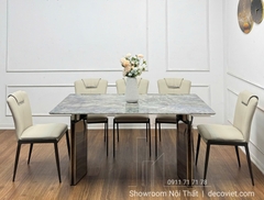 Bàn Ăn Mặt Đá Chân Inox Cao Cấp 2653S
