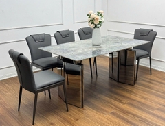 Bàn Ăn Mặt Đá Chân Inox Cao Cấp 2653S