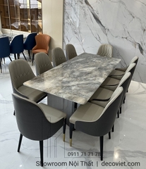 Bàn Ăn 10 Ghế Mặt Đá Hiện Đại 1412S