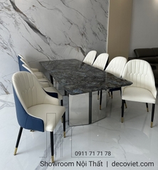 Bàn Ăn Mặt Đá Hiện Đại 8 Ghế 1407S