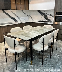Bàn Ăn Mặt Đá Kéo Dài 6 Ghế 2206S