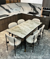 Bàn Ăn Mặt Đá Kéo Dài 6 Ghế 2206S
