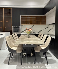 Bàn Ăn Mặt Đá Kéo Dài 8 Ghế 2233S