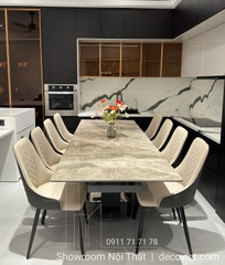 Bàn Ăn Mặt Đá Kéo Dài 8 Ghế 2233S