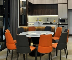 Bàn Ăn Tròn 10 Ghế Mặt Đá 1755S