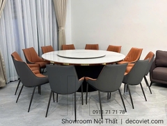 Bàn Ăn Tròn 12 Ghế Mặt Đá 2m 2526S