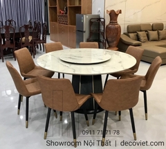 Bộ Bàn Ăn Tròn 8 Ghế Cao Cấp 1397S