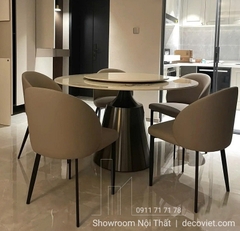 Bàn Ăn Tròn Mặt Đá 6 Ghế 2451S
