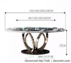 Bàn Ăn Tròn Xoay 10 Ghế Cao Cấp 1570S
