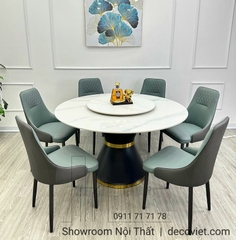 Bàn Ăn Tròn 6 Ghế Mặt Đá 1766S
