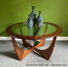 Bàn Trà Tròn Gỗ Mặt Kính 412S