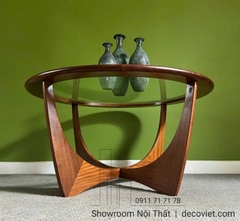 Bàn Trà Tròn Gỗ Mặt Kính 412S