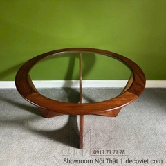 Bàn Trà Tròn Gỗ Mặt Kính 412S