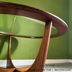 Bàn Trà Tròn Gỗ Mặt Kính 412S