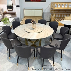 Bàn Tròn Mặt Đá 10 Ghế 2777S