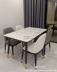 Bàn Ăn Mặt Đá 4 Ghế Giá Rẻ 491S