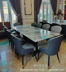 Bộ Bàn Ăn 10 Ghế Mặt Đá Hiện Đại 1668S