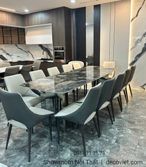 Bộ Bàn Ăn 10 Ghế Mặt Đá Tự Nhiên 2360S
