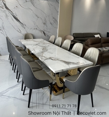 Bộ Bàn Ăn 12 Ghế Mặt Đá Hiện Đại 1410S