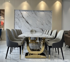 Bộ Bàn Ăn 12 Ghế Mặt Đá Hiện Đại 1410S