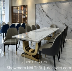 Bộ Bàn Ăn 12 Ghế Mặt Đá Hiện Đại 1410S