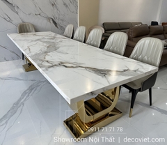 Bộ Bàn Ăn 12 Ghế Mặt Đá Hiện Đại 1410S