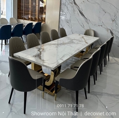 Bộ Bàn Ăn 12 Ghế Mặt Đá Hiện Đại 1410S