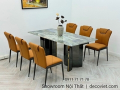 Bộ Bàn Ăn 6 Ghế Chân Sắt 1715S