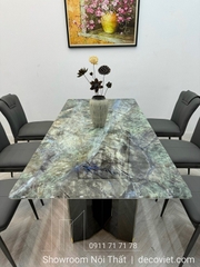 Bộ Bàn Ăn 6 Ghế Chân Sắt 1715S