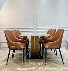 Bộ Bàn Ăn 6 Ghế Mặt Đá Giá Rẻ 1775S