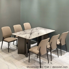 Bộ Bàn Ăn 6 Ghế Mặt Đá Giá Rẻ 2639S