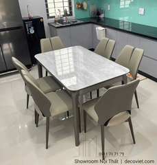 Bộ Bàn Ăn 6 Ghế Nhỏ Gọn 2922S