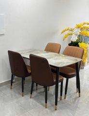 Bộ Bàn Ăn Mặt Đá 4 Ghế Giá Rẻ 2386S
