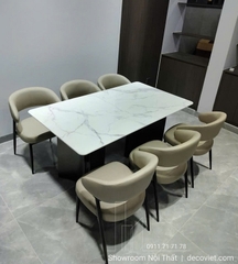 Bộ Bàn Ăn Mặt Đá Marble 6 Người 2836S