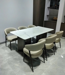 Bộ Bàn Ăn Mặt Đá Marble 6 Người 2836S