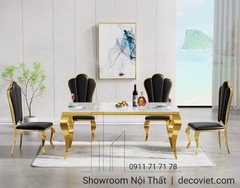 Bàn Ghế Ăn Tân Cổ Điển Mặt Đá 1772S
