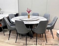 Bộ Bàn Ăn Tròn Mặt Đá 8 Người 2210S