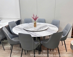 Bộ Bàn Ăn Tròn Mặt Đá 8 Người 2210S