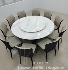 Bàn Ăn Tròn Xoay 10 Ghế Giá Rẻ 1678S