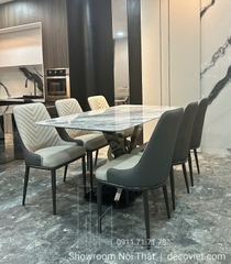 Mẫu Bàn Ăn 6 Ghế Mặt Đá Cẩm Thạch 2359S