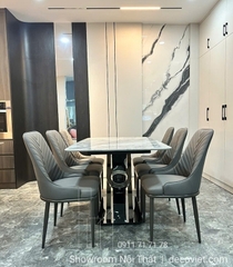 Mẫu Bàn Ăn 6 Ghế Mặt Đá Cẩm Thạch 2359S