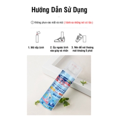 Bình xịt khử mùi hôi chân giày dép Nhật Bản công nghệ Nano bạc, bình xịt thơm giày 260ml tiện lợi khử mùi 24h