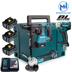 Bộ sản phẩm dùng pin 18v Makita DLX3131JX1(DGA404Z+DHR242Z+DTW285Z)