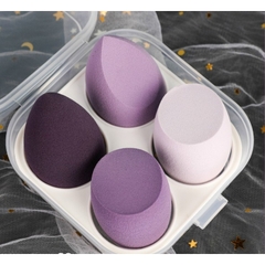 Set 4 Bông Mút Trang Điểm Kèm Hộp Đựng Xinh Xắn