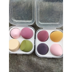 Set 4 Bông Mút Trang Điểm Kèm Hộp Đựng Xinh Xắn
