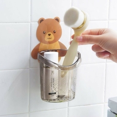 PVN17878 Cốc Đựng Bàn Chải, Kem Đánh Răng Hình Gấu Cute Dính Tường T8