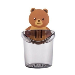 PVN17878 Cốc Đựng Bàn Chải, Kem Đánh Răng Hình Gấu Cute Dính Tường T8