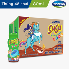 Thức uống Sữa Sôcôla lúa mạch Vinamilk SuSu - Lốc 6 Chai x 80ml